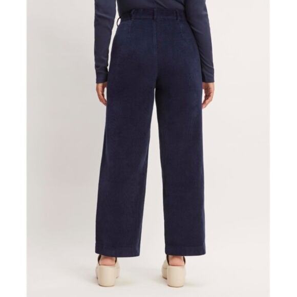 Everlane Corduroy Wide-Leg Pant Navy High-Rise 70s Style Full Length (6) NWT - Picture 3 of 8